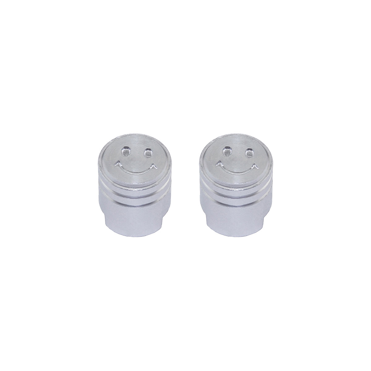 Smile Face Piston Valve Caps Chrome Schrader Valve.